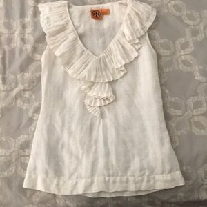 Tory Burch linen ruffle top